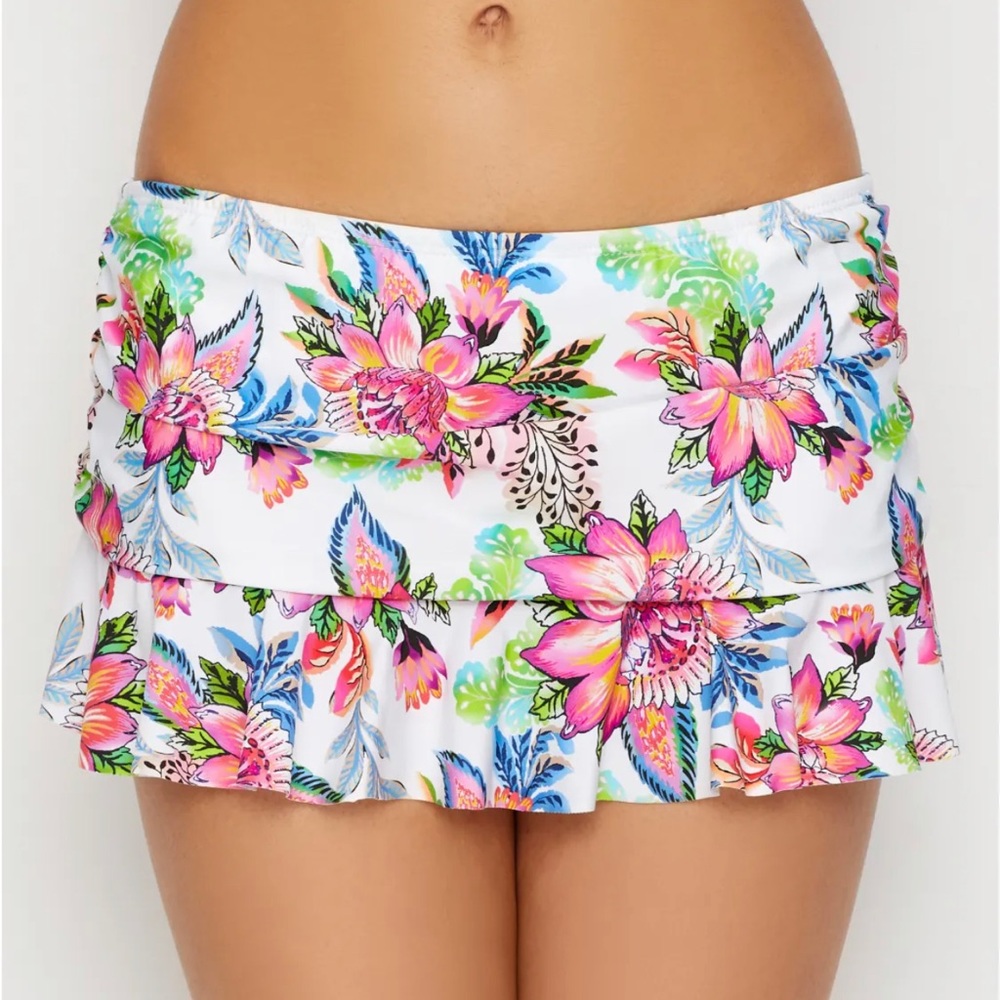 COPY - La Blanca Skirted Bottom and matching triangle top in Botanical Jardin